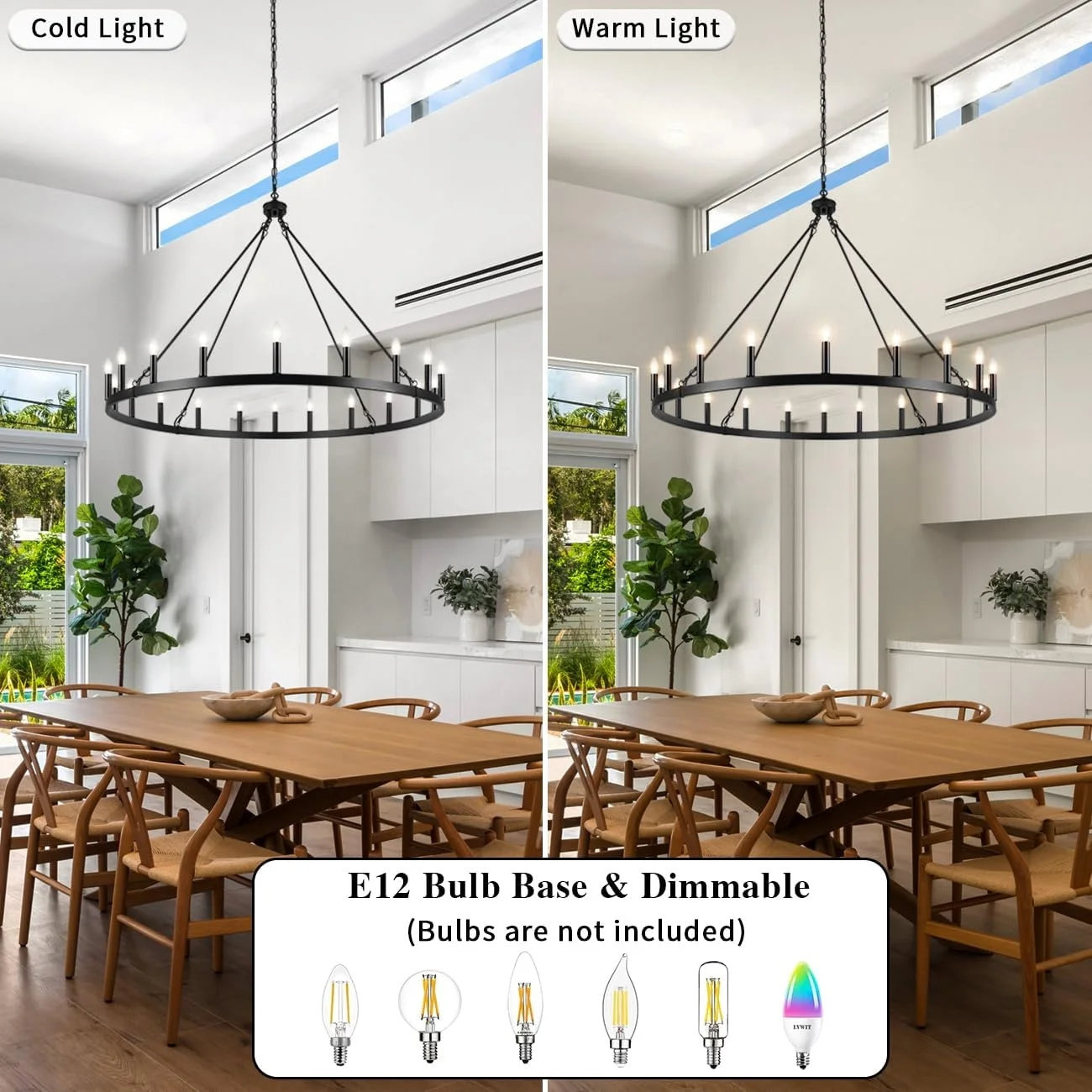 Nordic Retro Village style Industrial black wood Wagon Wheel Large candle chandelier 20 bulb