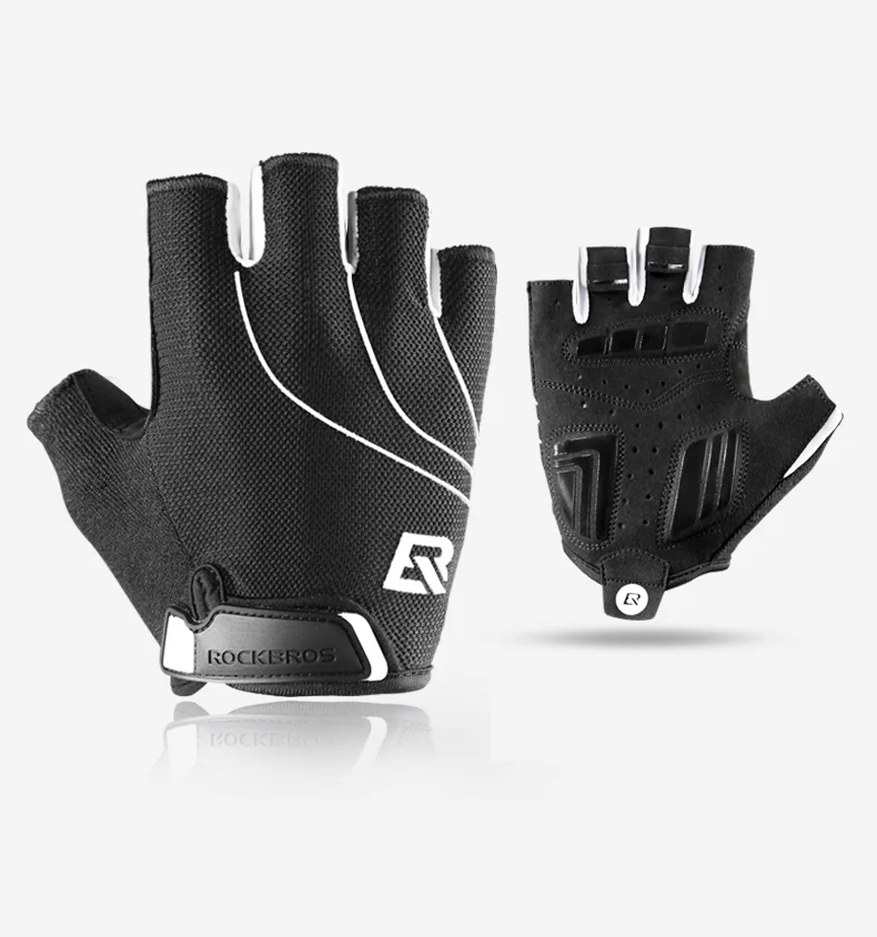 ROCKBROS Cycling Gloves Half Finger Shockproof Wear Resistant Breathable MTB Road Bicycle Gloves Men Women Sports Bike Equipment