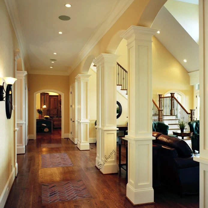 Classic Hand Carved  Stone Column Marble Round House Pillar Designs