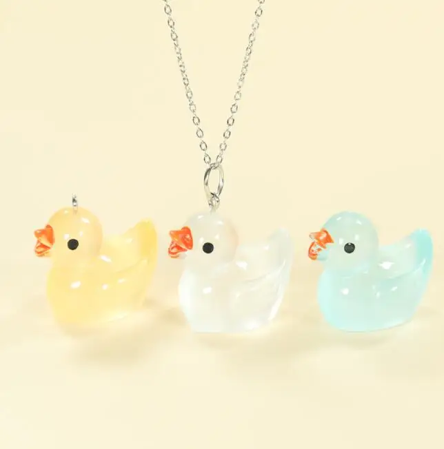 Glow In Dark Resin Ducks Charms Home Decorate Miniature Microlandschaft Yellow Ducks Resin Crafts Ornaments