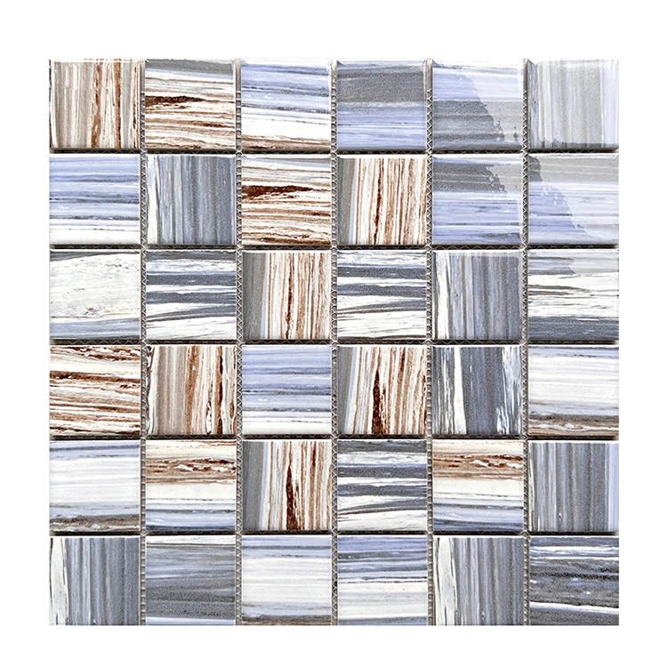 Art With Frame For Room Decoration Cheap Price Tile Wood Look Kitchen Backsplash Mosaic Glass Tile