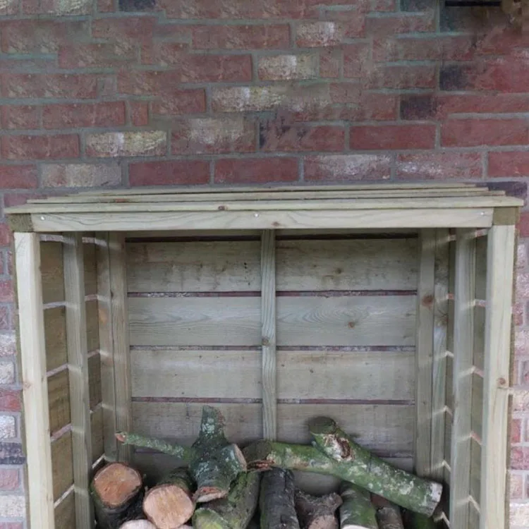 Outdoor Backyard Storage Wooden Woodshed Firewood Rack Stand Logs Holder