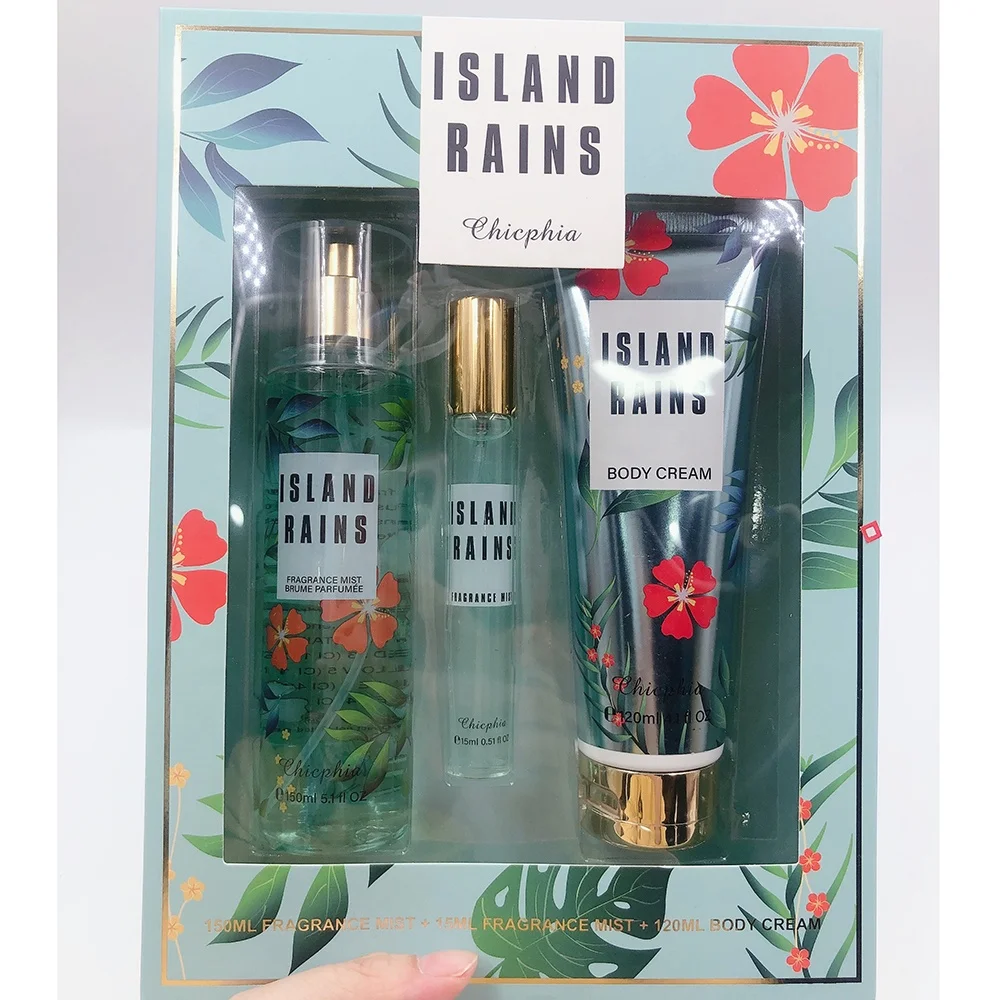 Perfume Fragrance Floral Lady Perfume Spray Gift Box Set Body Mist Body Lotion 3pcs/1set