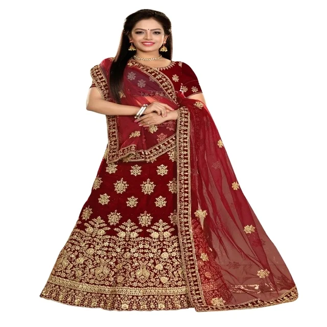 
НОВЫЙ свободный размер камня Вышивка работа бархат темно-бордовый и цвета для женщин Лехенга Холи уход за стиркой: Химчистка или ручная стирка в холодной воде 