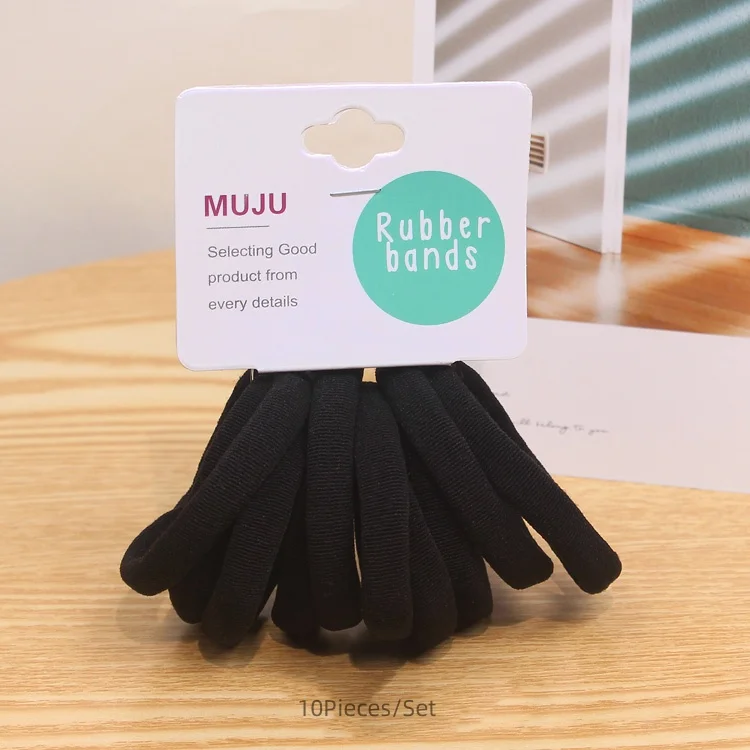10-Piece Set of Colorful Elastic Hair Rope Card Korean Version Hair Accessories Hair Ties Category