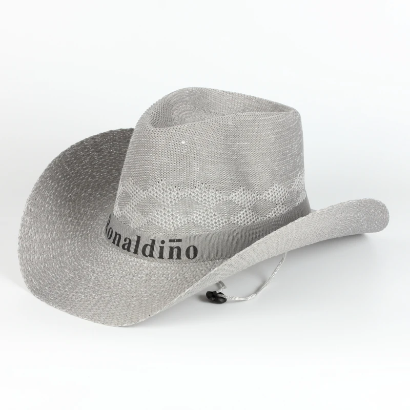 Fashion Summer Casual Unisex Beach Trilby Wide Brim Jazz Sunshade Straw Panama Paper Cowboy Hats For Men