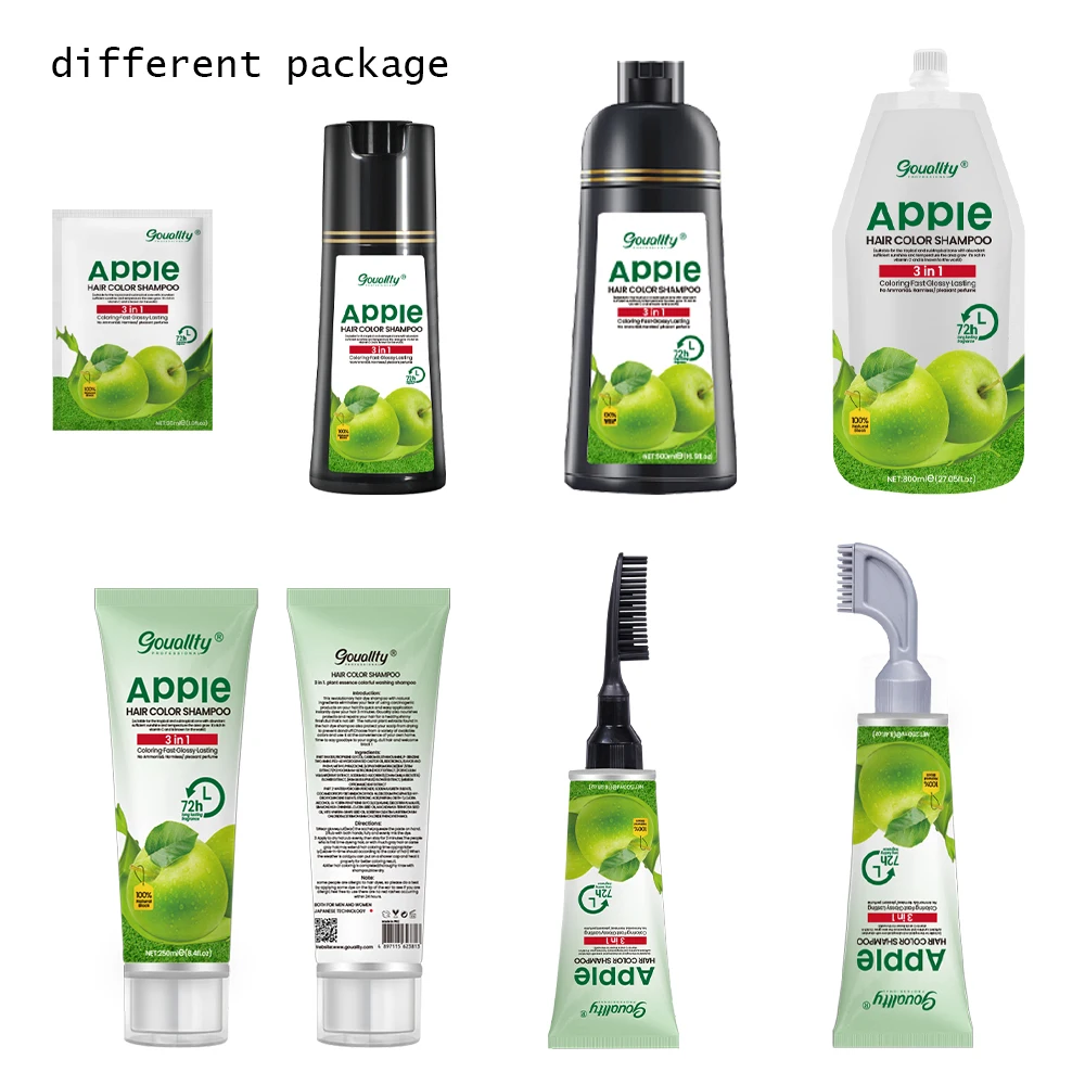 Hot Sale Natural Black Hair Dye Shampoo 100% Cover Gray White Hair 5 Minutes Hair Color Shampoo