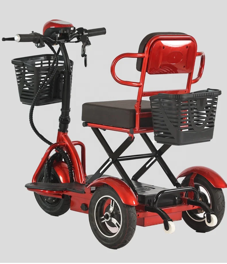 Best Selling Lightweight Folded Electric Tricycle Removable Battery Electric Scooters for Disabled