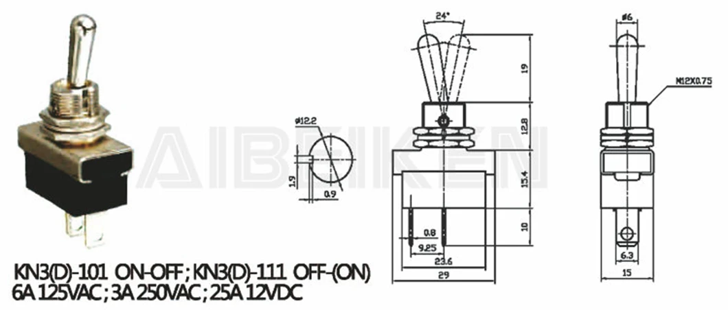 ABILKEEN Screw Terminal Toggle Switch 15A 6 Terminal