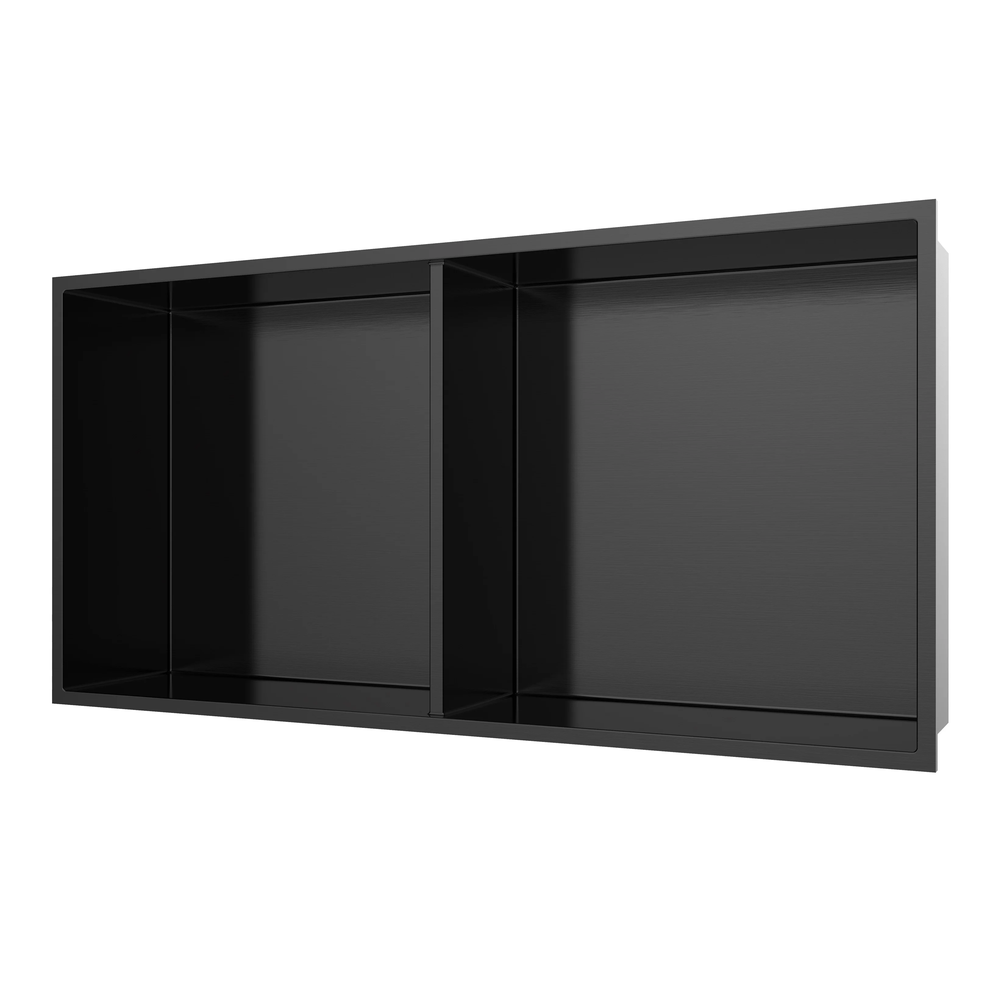 Lexi 12 x24 Black Gold ABS Plastic Recessed Shower Shelves Bath Shower Niche Shelf