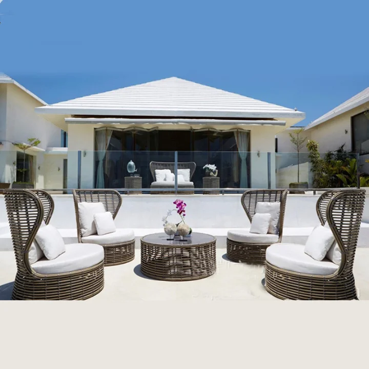 Modern design fashion wicker chair set outdoor furniture rattan garden chair set