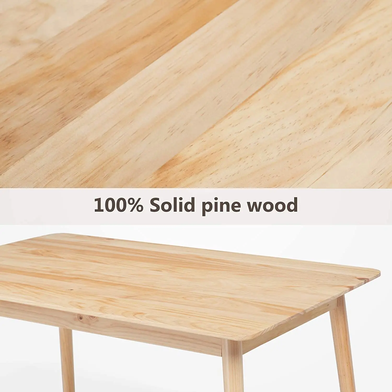 OEM Rectangular Modern Design Solid Wood Dining Table and Chair Set for Kitchen and Living Room Home Furniture