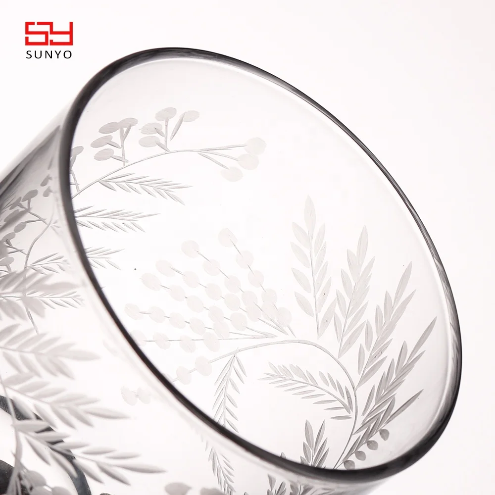 11oz Handblown Fashion Clear Engraved Custom Drinking Water Glass