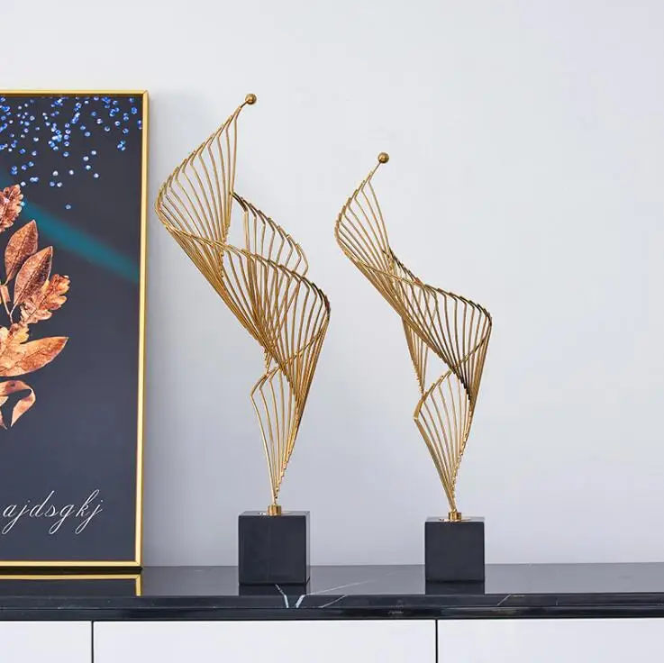 Art Ornaments marble iron crafts home decor luxury table Decoration wedding Christmas gifts crafts centerpiece table decorations