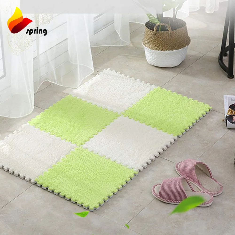 China Manufacturer Soft Interlocking Carpet tile Fluffy Area Rug Puzzle Carpet Floor Mat Room Mat