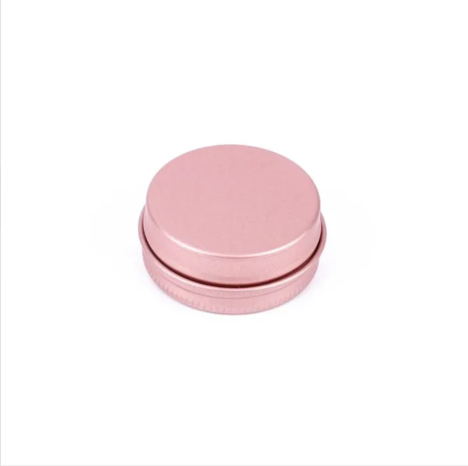 15g 15ml Rose gold thread small aluminum box Small round tin boxes storage Metal Aluminum Sealed Cans Lip Balm Ointment