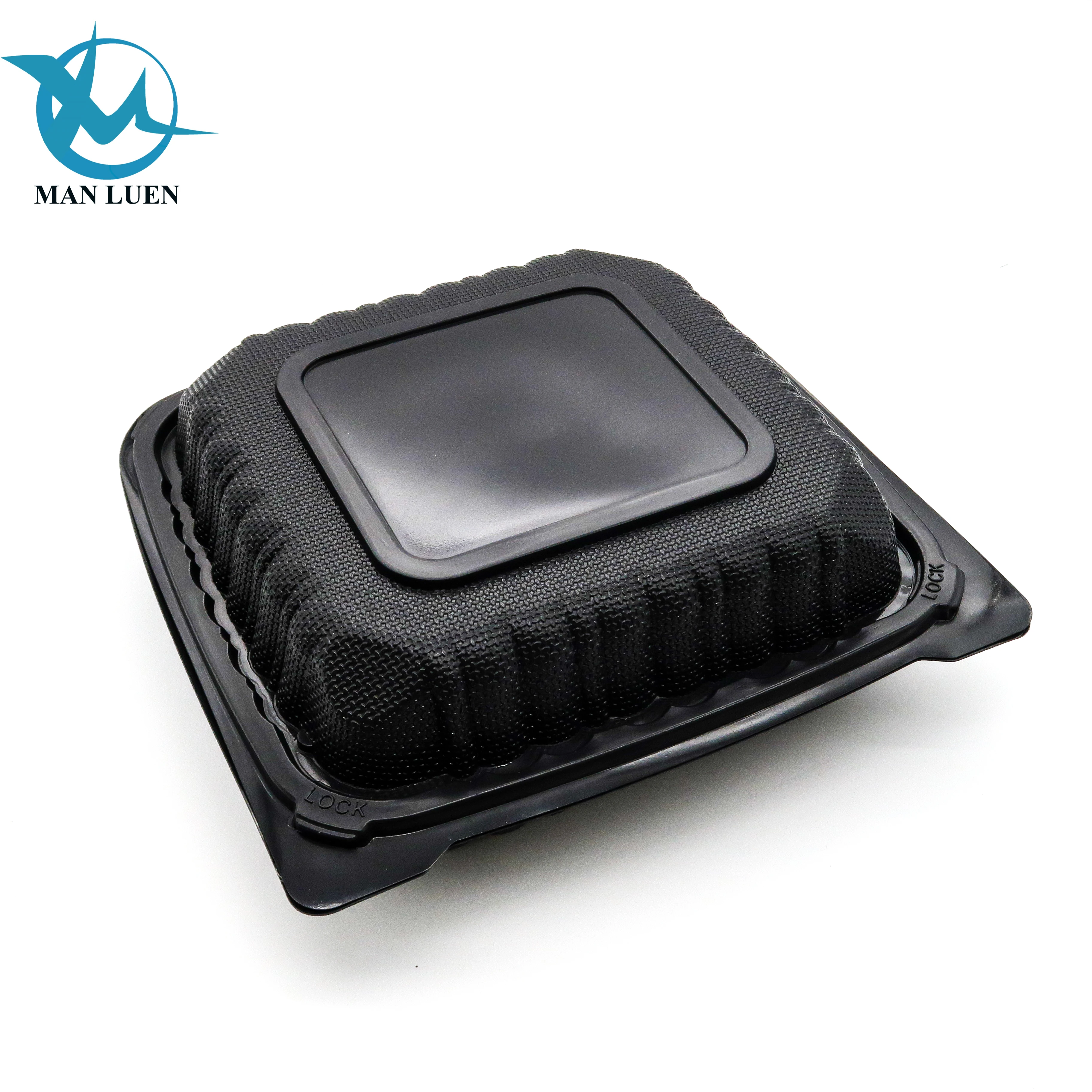 Reusable PP Clamshell Microwavable Sandwich RIce Food Takeaway Hinged Container