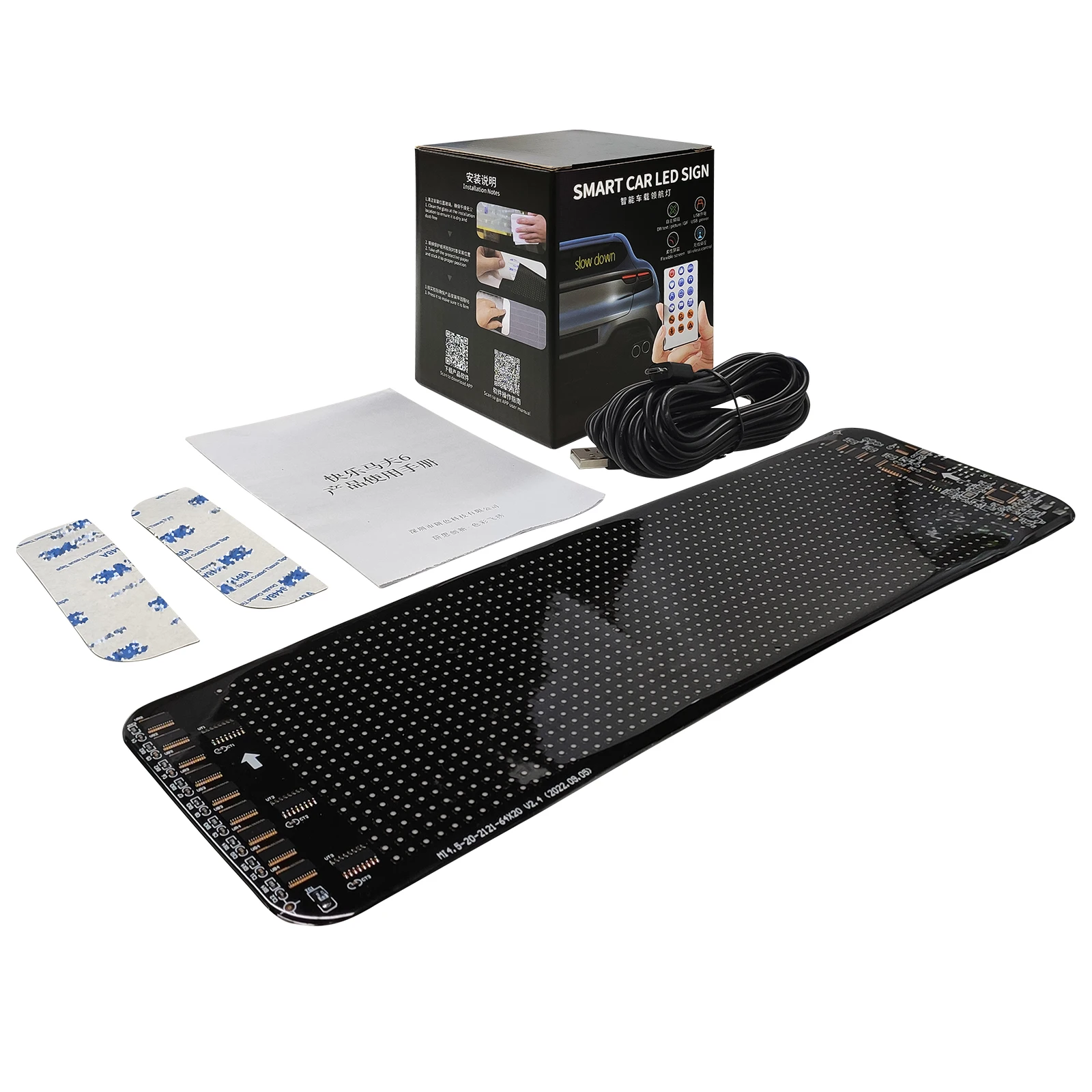 2024 newest Flexible App Control  Car  LED Screen Sign Board Programmable Messages Scrolling LED Sign Display Digital Panel