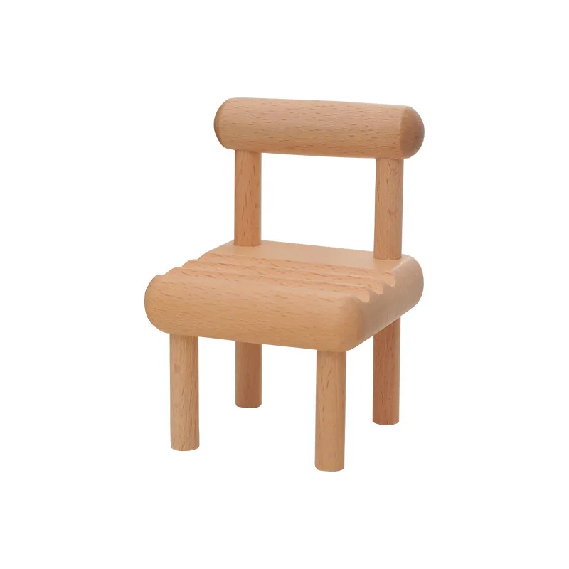 Beech mobile phone holder solid wood floor wooden mini stool ornament mobile phone base ipad tablet universal