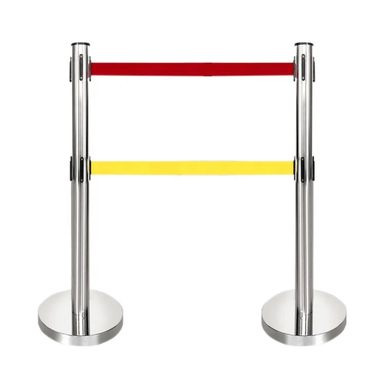 JESSUBOND Wholesale High Quality Airport Queue Pole Double Line Retractable Belt Queue Barrier