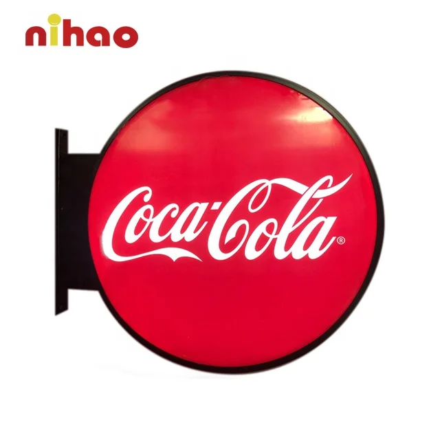 NIHAO Outdoor Indoor Custom Acrylic Round Circle Advertising Led Neon Light Box Sign for Bar Restaurant Promotion