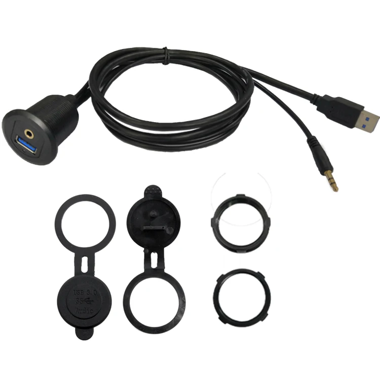  3Ft LBT поликарбонатный корпус 3 5 мм и Usb 0 штекер-гнездо Панель Крепление удлинитель Aux кабель со