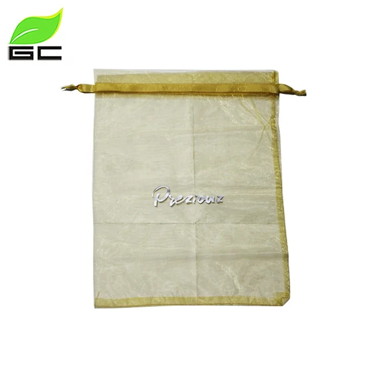 Customized Size 5x7/7*9/9*12 Organza Bags Red Flower Stamping Moon Star Organza Bag