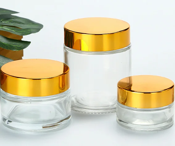 Customized color cylinder shape 15g 30g 50g cream glass jar