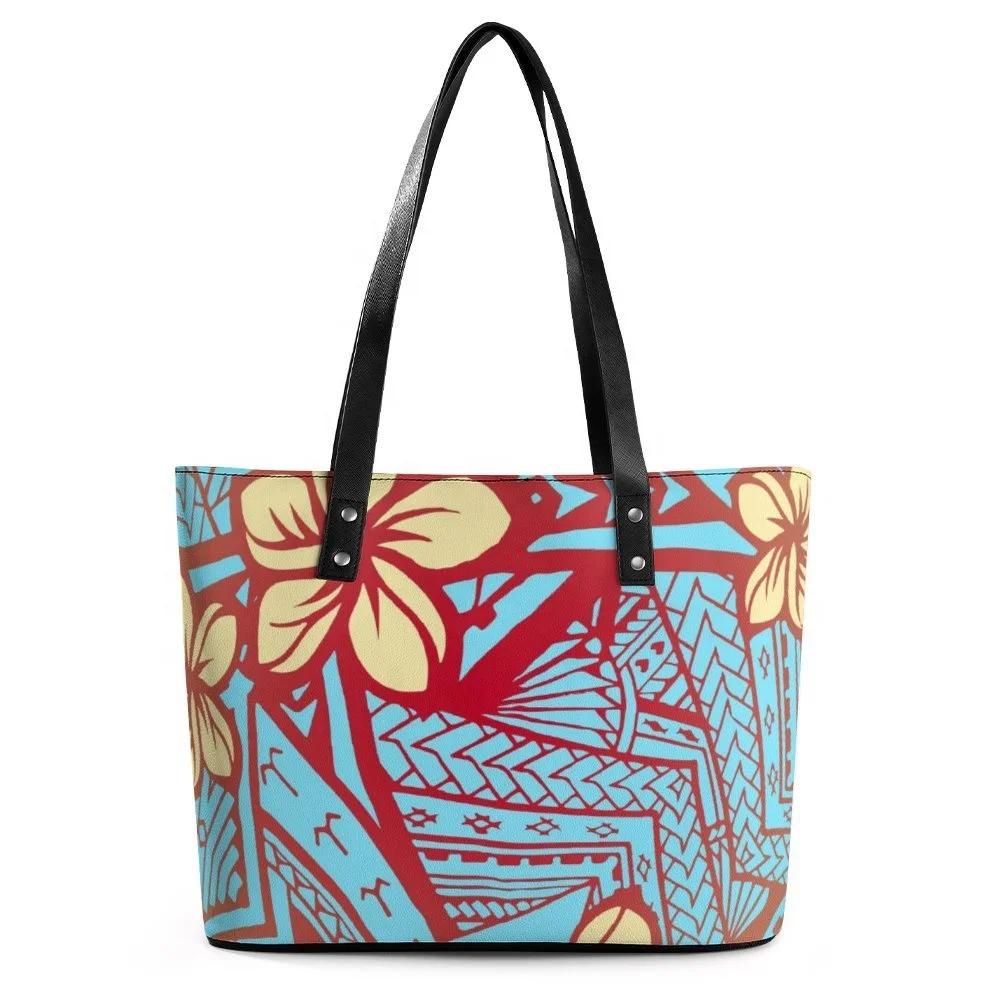 Polynesian Tribal Samoa Tattoo Tapa Pattern Custom Women Shopping Bags Casual Tote Bag Manufacturer 2024 Handbags