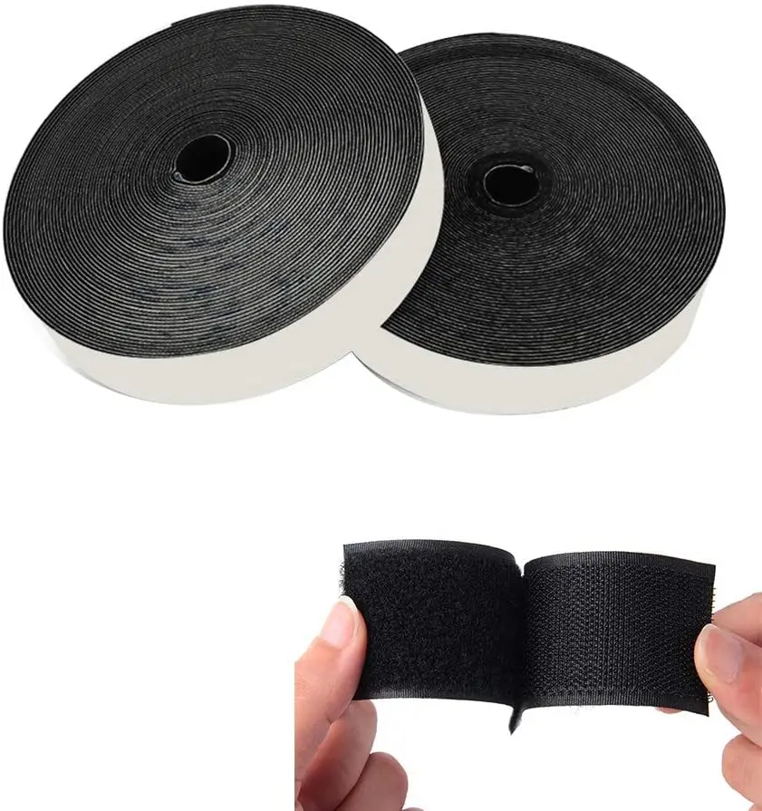 Factory Supply Strong Self Adhesive Hook and Loop Tape Roll Sticky Back Strip Fabric Fastener Mounting Tape