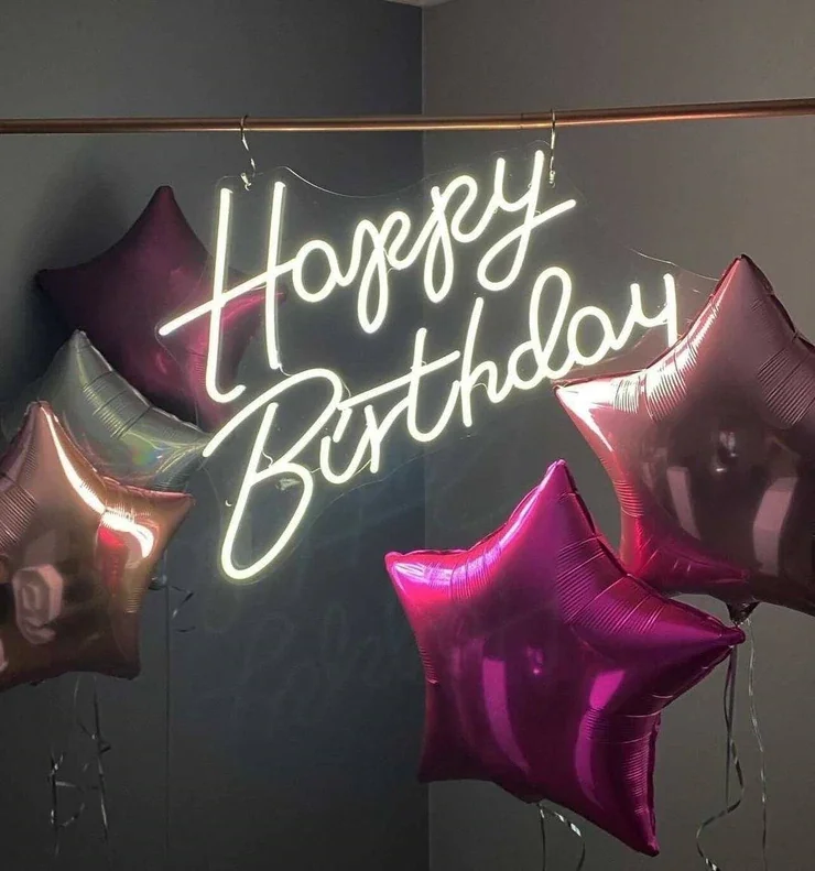 Fast Delivery Custom Led Light Neon Sign No Moq Wedding Supplies Led Happy Birthday Decoration