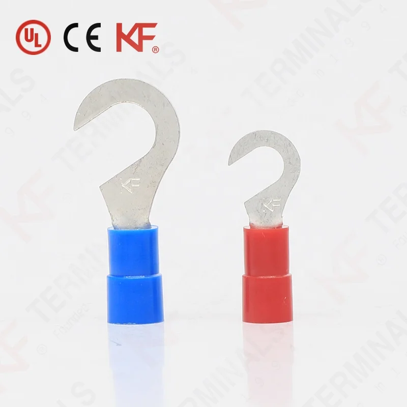 Tin Plated Single Crimp Copper Insulated Nylon Insulated Hook Terminals