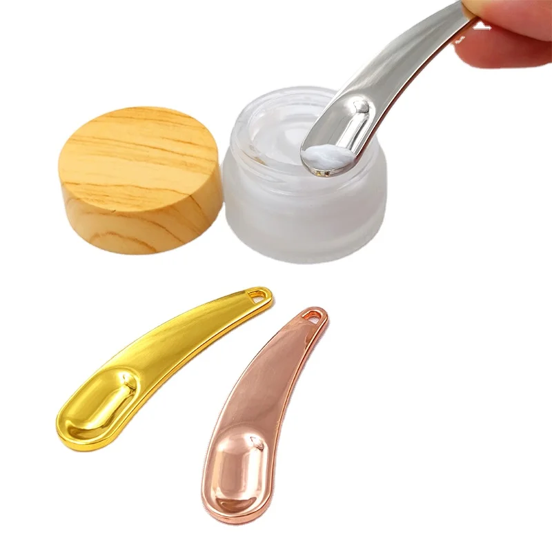 Hot Selling Face Eye Cream Makeup Spoon 24k Gold Mini Mask Metal Cosmetic Spatula