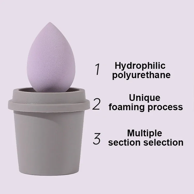 Wholesale custom coffee cup makeup sponge beauty puff moisture-proof latex free makeup sponges blender