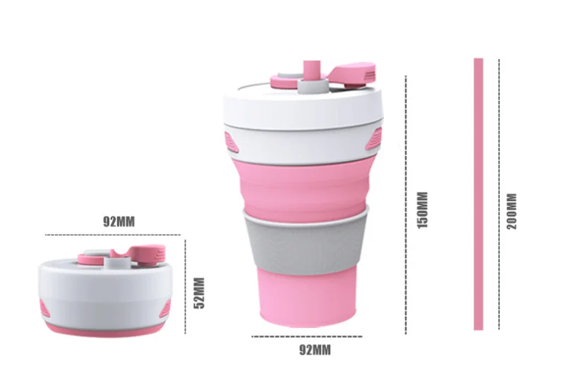 Collapsible  Silicone Coffee Cup  450ml 100% food grade silicone Eco Material cup