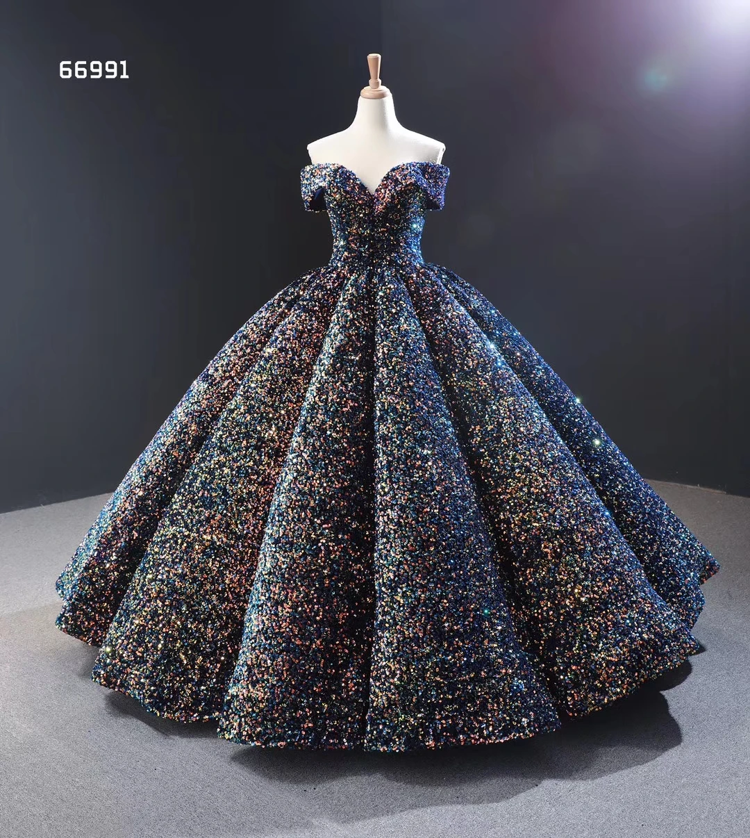 Women Ball Gown Sequins lace evening dress  big  dance ball gown  bride  dress for wedding & party
