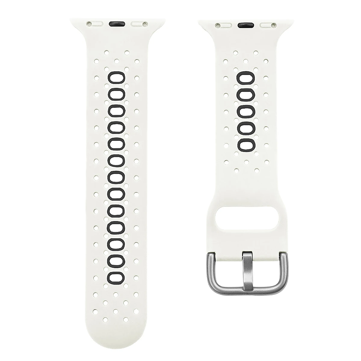 Custom Logo Rubber Strap Two Tone Golf Multiholes Silicone Rubber Wrist Watch Band for IWatch Series 7/6/5/4/3/2/1/SE