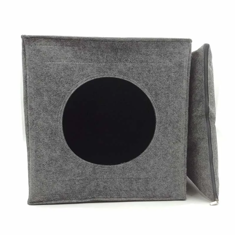 Minimalist Grey 4mm Thickness Soft Felt Cat Cave for Furniture