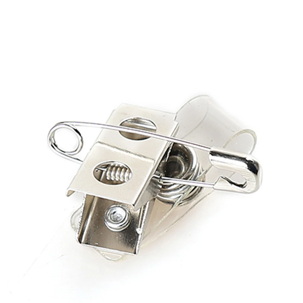 Assorted Metal Pin Safety Combi Badge Clip Alligator Clamps with PVC Straps for Horizontal Name Badge ID cards Holder