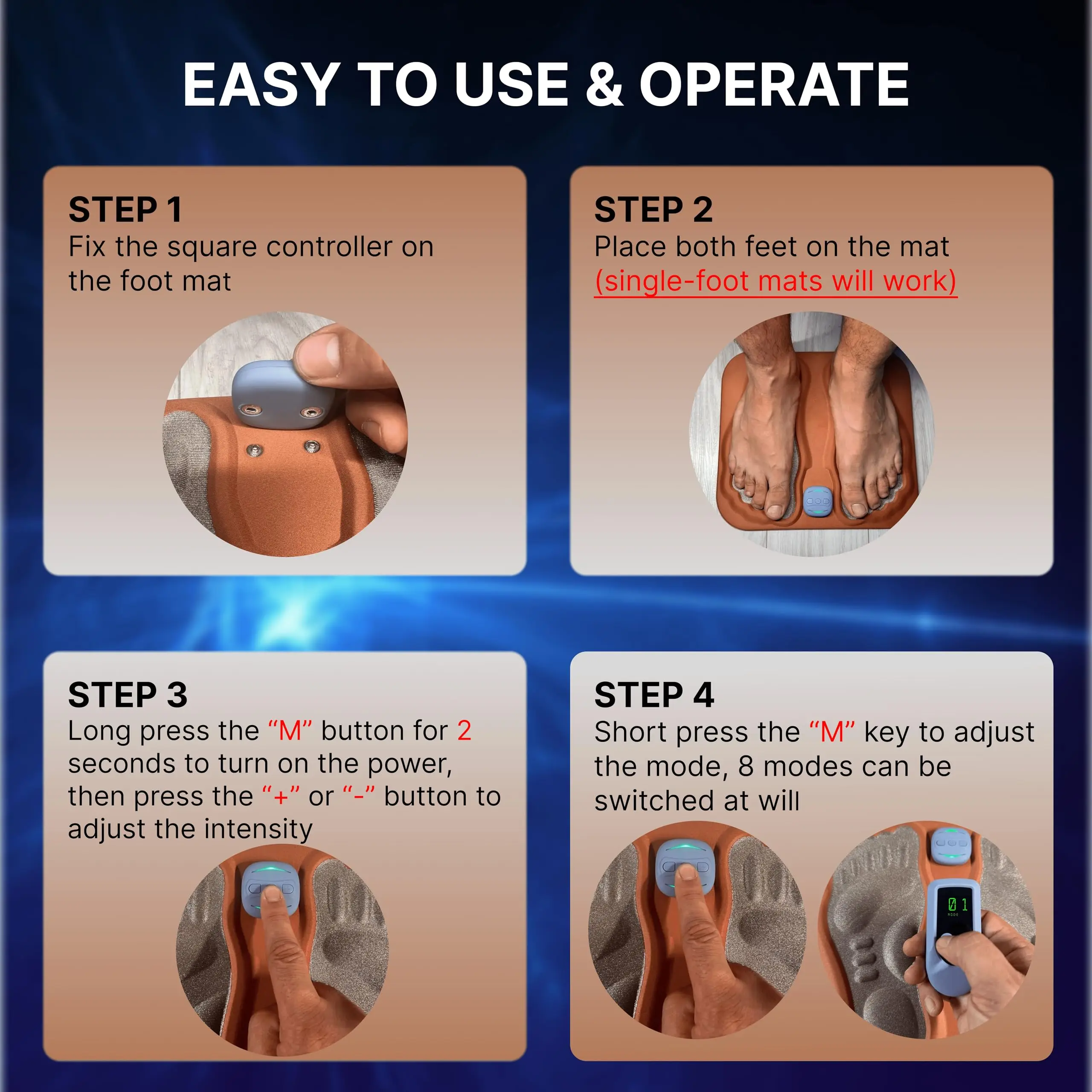 Foot Massager Pad Foot Circulation Massager Mat - Electric Feet Acupressure Legs Circulation MachineSore Feet Relief Device