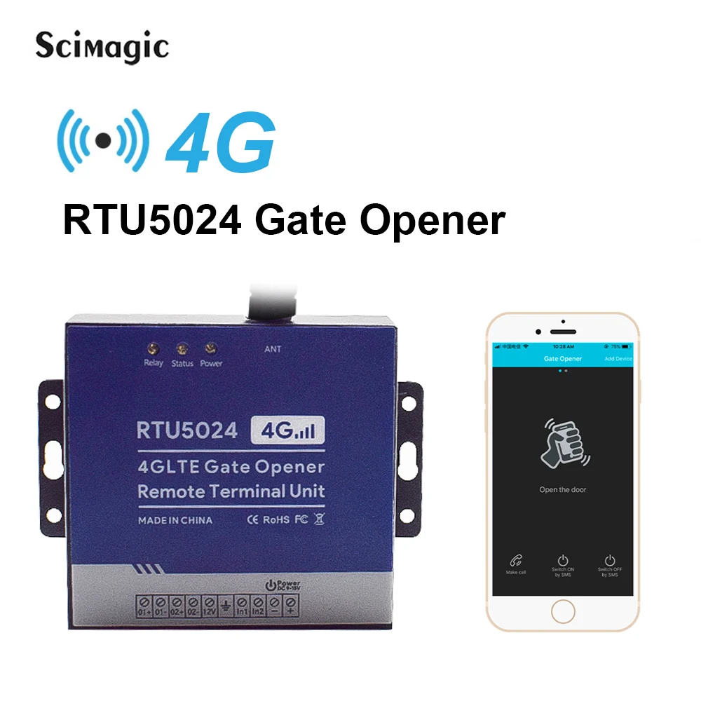RTU5024 4G LTE SMS Free Call Door Access Wireless Remote Control Gate Garage Door Opener Automatic Gsm Relay Gsm Gate Opener
