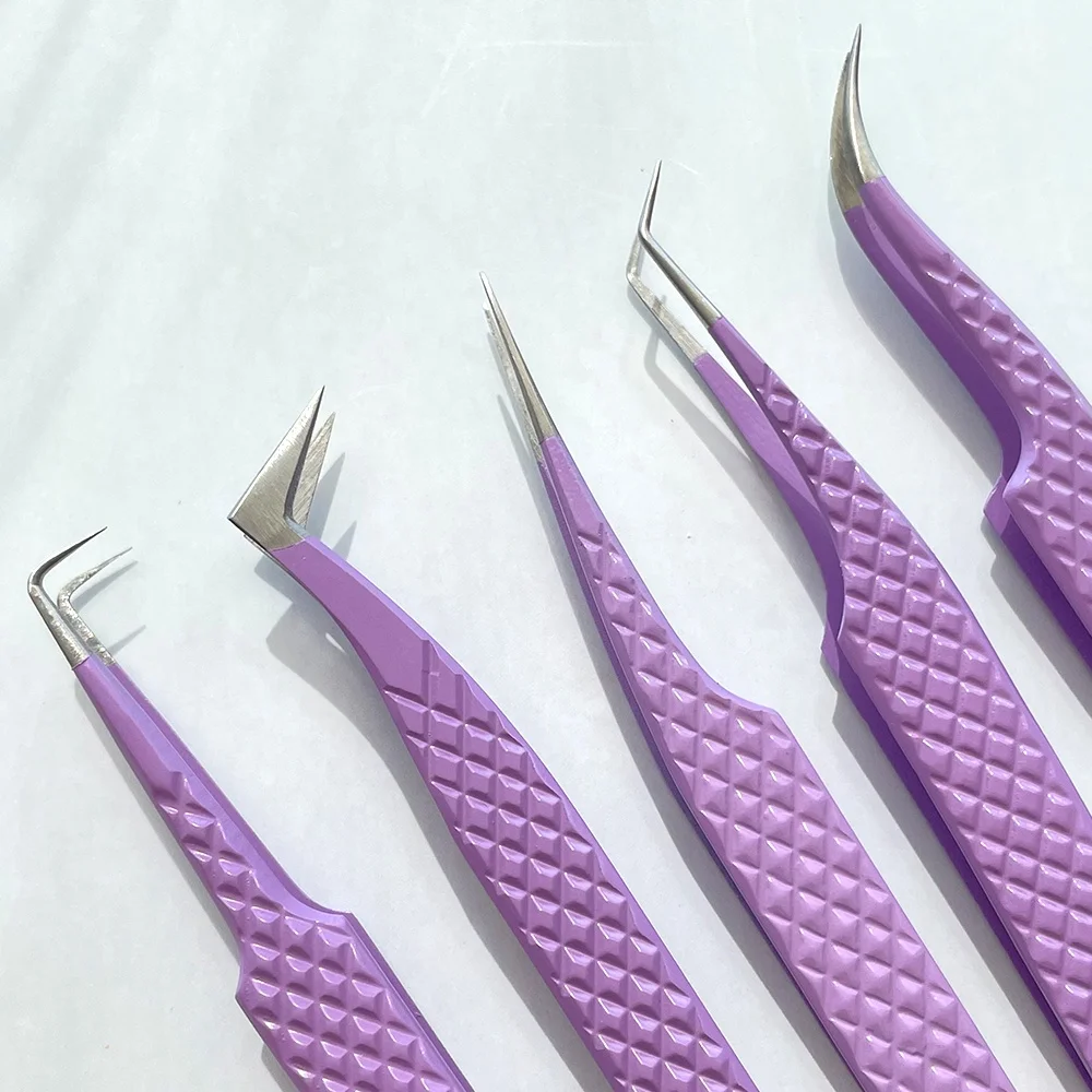 Private Label Eyelash Extension Tweezers Makeup Tools Pince Eyebrow Tweezers Anti Static Eyelashes Tweezers Tongs Pincers Pinzet