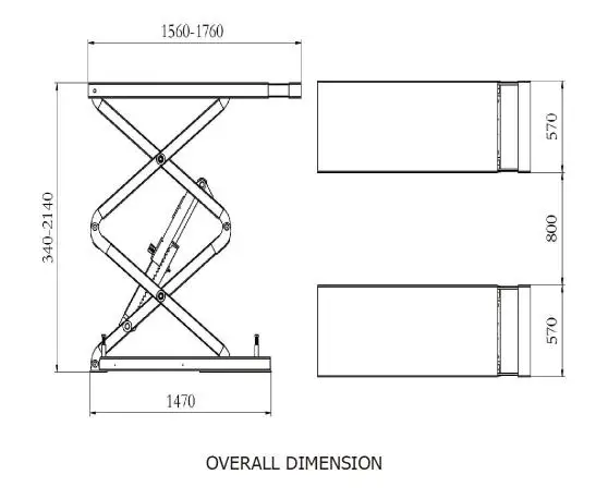 full rise in-ground installation SXJS3518 sunshine car repair auto lift double scissor lift with CE and ISO certificate