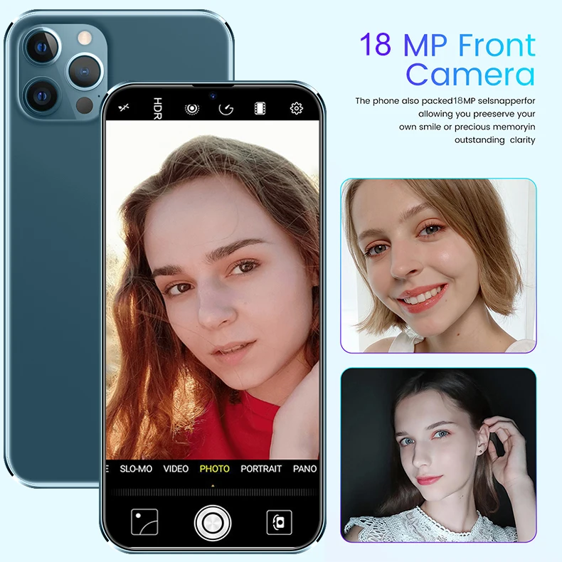  Смартфон i12 Pro Max + 6 7 дюйма 12 512 ГБ Android 10 ядер 5G LET phone 3 камера MTK6889 распознавание лица разблокированный мобильный