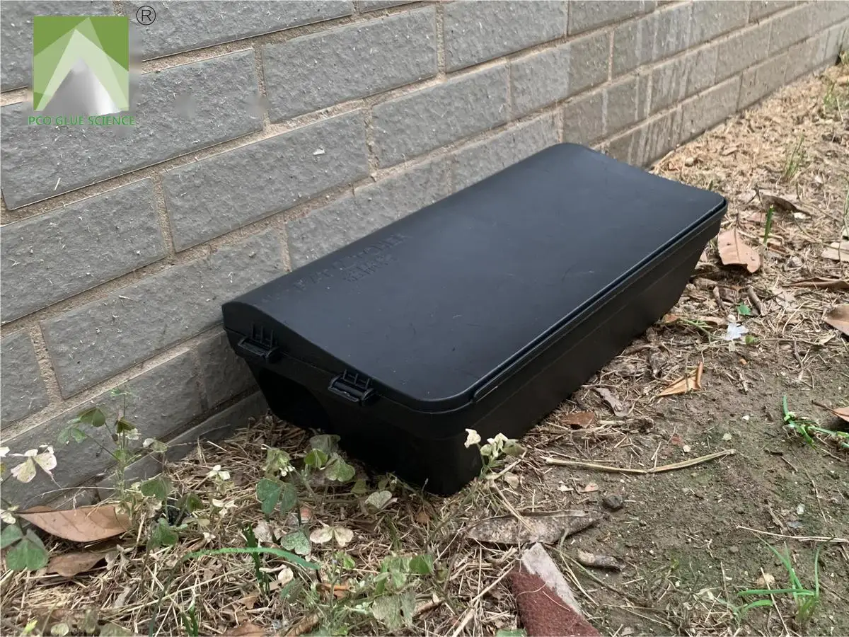 Plastic mouse rat bait station reusable black mouse trap bait box rodent bait station