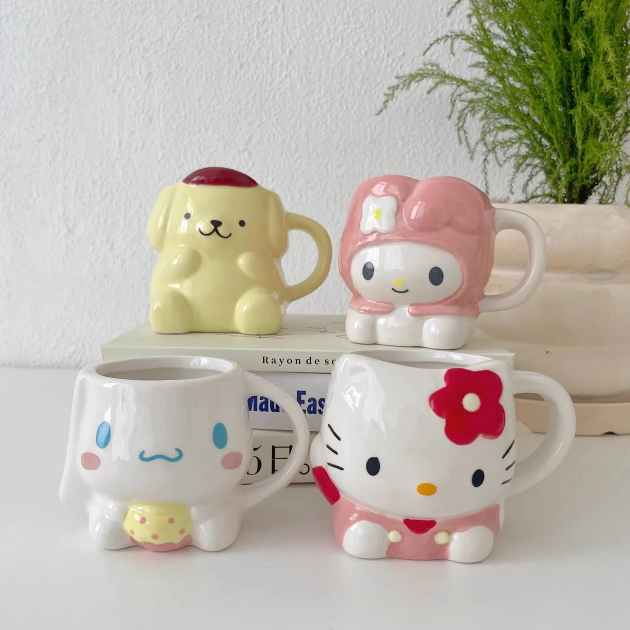Girl Boy Tea Coffee Milk Cup Ceramic Hello Cat Sanrio Melody Kitty Cartoon Mug Cup