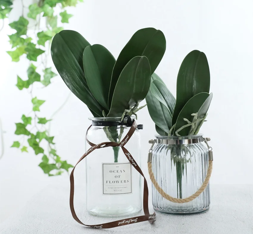 Factory hot sale decoration artificial butterfly flower plant wholesale orchid leaves