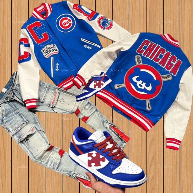 Custom logo chenille embroidery vintage streetwear  leather sleeve baseball letterman jacket for men