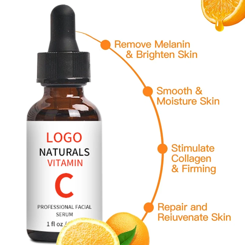 Private Label OEM Facial Serum Whitening Anti Wrinkle Vitamin C Serum For Face
