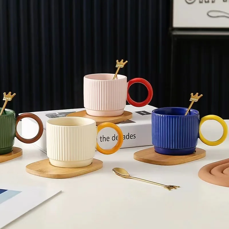 Hot Sale Retro Ceramic Tea Cup Pottery Cup with Handle Japanese Style Coffee Mug